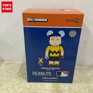 1円〜 未開封 メディコム・トイ BE@RBRICK ベアブリック 100% & 400% CHARLIE BROWN NEW YORK METS