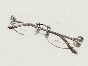 新品　CELINE　セリーヌ　日本製　ブランド　メガネ　眼鏡　高級感　オシャレ　上品　ツーポイント　チタン　軽い　ピンク　綺麗