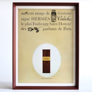 HERMES エルメス 1963年 Caleche カレーシュ 香水 パヒューム フランス ヴィンテージ 広告 額装品 フレンチ ポスター 稀少
