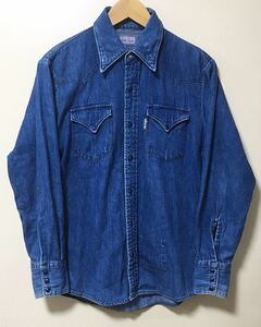 BLUE BLUE ブルーブルー 長袖 デニム素材 ウエスタンシャツ ハリウッドランチマーケット 裏地ポケット サイズ 1 日本製