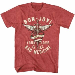 【新品 未開封】Lサイズ BON JOVI Bad Medicine Tee ボンジョヴィ バッドメディシン 半袖 Tシャツ 公式/オフィシャル (送料無料)