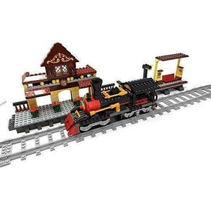 【新品】ブロックトレイン　蒸気機関車　線路付き　レゴブロック互換品　