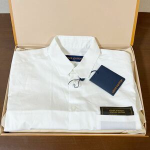 【未使用品】LOUIS VUITTON ルイヴィトン ステープルズ エディション DNA 長袖 ドレス シャツ ホワイト size M 付属品完備