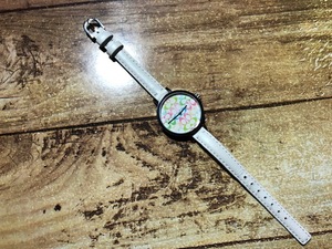 美品 レア COACH コーチ SWISS ロゴ文字盤 ホワイト×シルバーカラー 純正革ベルト クオーツ レディース 腕時計