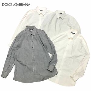 正規品 DOLCE&GABBANA GOLD ドルチェ&ガッバーナ ゴールド 4点セット まとめ ストライプシャツ ドレス shirt カッターシャツ 42 41