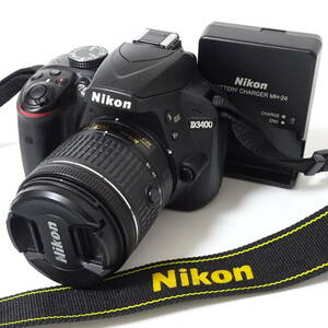 ニコン D3400 デジタル一眼レフカメラ / 18-55mm 1:3.5-5.6 G VR レンズ他 Nikon 通電確認済 60サイズ発送 KK-2659321-98-mrrz