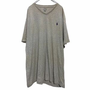 POLO 半袖 ロゴ Tシャツ 3L ライトグレー ネイビー ポロ ビッグサイズ Vネック 古着卸 アメリカ仕入 a506-6082