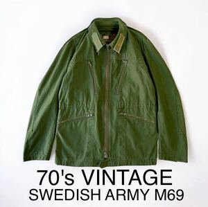 実物 VINTAGE 76年 美品 Swedish ARMY M69 タンカース スウェーデン軍 70