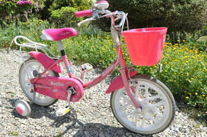 ★極上美品★ブリヂストン Eco Kids 補助輪付き自転車 ピンク 女の子用 直接引き取り限定