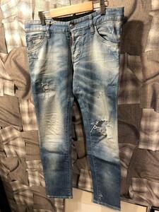 １円　③ DSQUARED2 ディースクエアード デニムパンツ 2014年 S74LA0606 S30412 サイズ44 インディゴ　FK