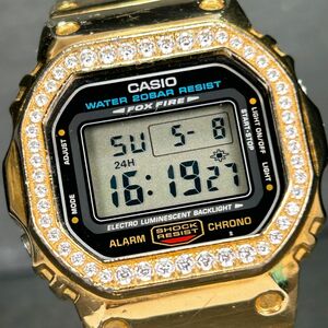 CASIO カシオ G-SHOCK ジーショック メタルカスタム ゴールド DW-5600E-1V 腕時計 スワロフスキー クオーツ デジタル 多機能 動作確認済み
