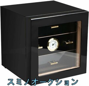 品質保証 ★葉巻 ヒュミドール キャビネット、 と 湿度計 そして 加湿器、 杉 木材 裏地付き そして 大容量 3/4 層 引き出し、 ピアノ ペイ