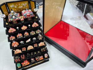 【ほぼ新品】購入価格10万 ミニチュア雛人形 7段飾り お雛様 おひなさま ひな祭り 雛祭り 賃貸 マンション 戸建て ガラスケース付