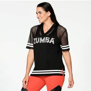 新品未使用★ZUMBA・ズンバウエア★All Day V-Neck Top Sサイズ 黒 トップ