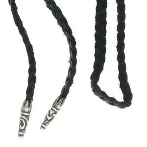 クロムハーツ Chrome Hearts LEATHER BRAID/スクロールレザーブレード シルバーネックレス 中古 SJ02