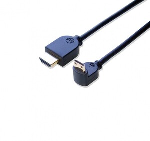 HDMI ミニHDMI 変換ケーブル 片方L型（下向き） 2m Ver1.4 イーサネット、3D、4KX2K解像度、フルHD対応