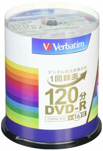 三菱ケミカルメディア Verbatim 1回録画用DVD-R(CPRM) VHR12JP100V4 (片面1層/1-16倍速/100枚) A527
