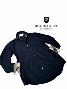 【極上の逸品】新品同様◆ BLACK LABEL CRESTBRIDGE ブラックレーベル クレストブリッジ ◆ドレスシャツ 長袖シャツ ネルシャツ サイズ S