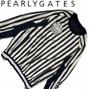 【送料無料】Pearly Gates パーリーゲイツ　スニード　ナイロンジャケット メンズ　ストライプ ゴルフ　GOLF 5 L プルオーバー