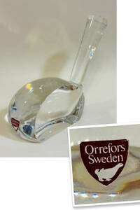スウェーデン製「Orrefors Sweden」ゴルフクラブ型クリスタルガラス、ペーパーウェイト