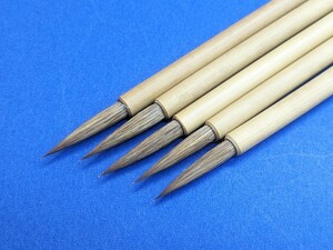 【画筆】約30年前の原毛使用イタチ面相筆　4×20　参考価格1000円を500円！5本まとめて　発送は平日のみ 