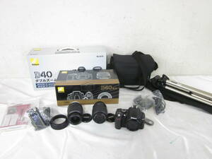Nikon ニコン D40 デジタル一眼 AF-S Nikkor 55-200mm F4-5.6G + 18-55mm F3.5-5.6G II ダブルズームキット 三脚/かばん付き 4804261441