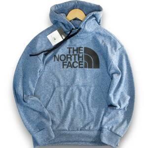 新品◆THE NORTH FACE◆ストレッチ ALAMO ビッグロゴ フーディー プルオーバー S ブルー◆ノースフェイス パーカー◆aee J2191b