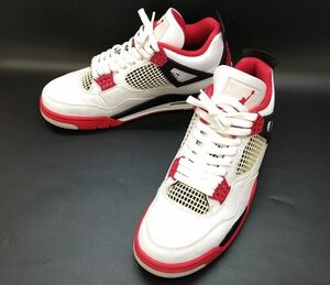 NIKE スニーカー WHTｘRED AIR JORDAN 4 RETRO DC7770-160 WHTｘRED SIZE 27.5cm ナイキ◆3101/西伊場店