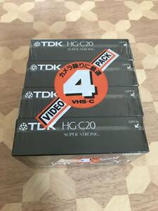 未開封品 TDK　VHS -C　コンパクトビデオカセットテープ　2本1組4セット　HG-C20 2401m56