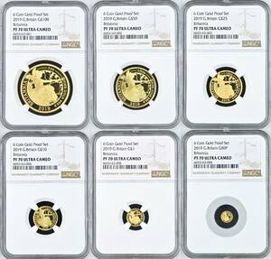 ALL 最高鑑定 2019年 英国 イギリス ブリタニア ライオン プレミアム プルーフ金貨 6枚セット NGC PF70 ULTRA CAMEO