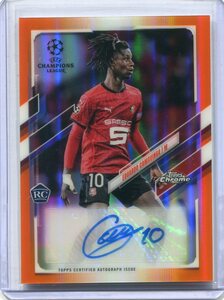 2020 Topps Chrome UCL Orange Refractor Auto Eduardo Camavinga RC カマヴィンガ 25枚限定