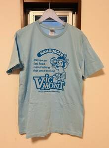 お宝レア　完売品 ビクモン VicMONT ハンバーガー　Tシャツ　サイズL 水色　A&W 復刻 サンエー コザ 一番街