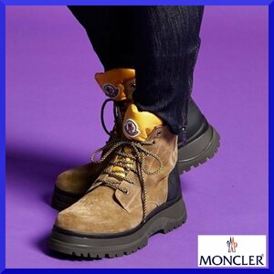 価格11万新品本物モンクレールMONCLER注目度◎【大人のこなれ感!!スエード本革レザー】ブーツ靴/ワーク/ハイカット/シューズ/メンズ【41】