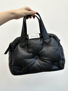 MM6 Maison Margiela 黒 トートバッグ ハンドバッグ 大容量 ボストンバッグ ラムスキン おしゃれ 鞄