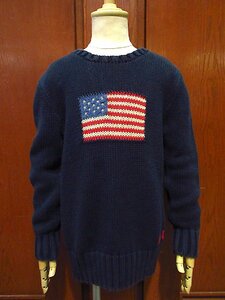 POLO RALPH LAUREN●キッズ星条旗コットンセーター紺size 7●231018c1-k-swr ポロラルフローレンニット子供服トップス国旗