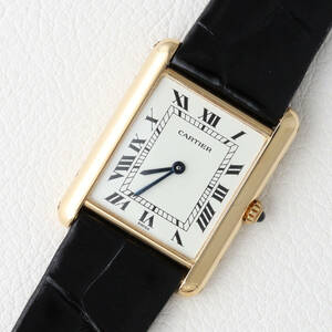 【美品】カルティエ タンクルイ LM クオーツ Ref.881052 メンズ 腕時計 Cartier ヴィンテージ K18YG 