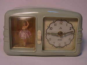 ★1950年代～(人形オルゴール付・目覚まし置き時計・手巻き)ドイツ製 PETER ヴィンテージ