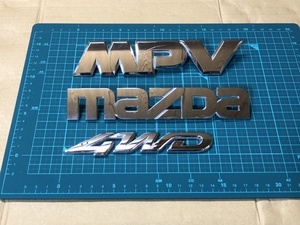 リア エンブレム 3点 セット MPV LW5W マツダ mazda 4WD LC63-51-720 L104-51-781 LC63-51-710 流用 汎用 インテリア DIY