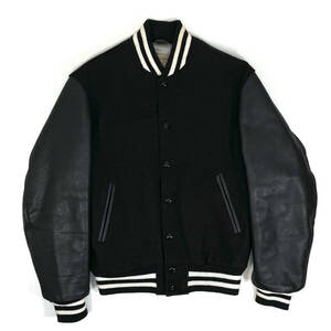 USA製 1990s GOLDEN BEAR Leather jacket S Black オールドゴールデンベア スタジアムジャケット ブラック キルティング
