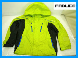 ファブリス FABLICE スキーウェア ジャケット 140㎝ ジュニア ユニセックス 黄緑 ブルー 黒 スノー 中綿入り 暖か iHEAT お買得 必見