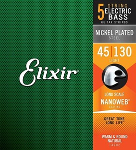 5弦用 Elixir Nanoweb #14202 Light 045-130 エリクサー コーティング弦 ベース弦