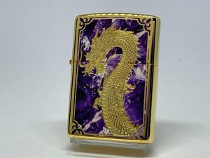 送料無料 ZIPPO[ジッポー] 両面加工 88個限定生産 GP-DRAGON88(G)ゴールドメッキ パープル