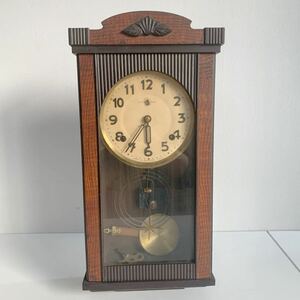 時計 古時計 掛時計 振り子時計 ボンボン時計 ゼンマイ式 レトロ 当時物 骨董 古道具 現状品 ジャンク