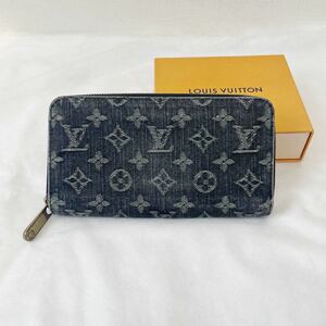 ルイヴィトン モノグラム デニム ジッピー 長財布 ブラック　ダークブルージッピーウォレット LOUIS VUITTON