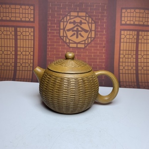 【聚寶齋*紫砂細密彫*西施壺】茶壺 茶道具 茶道聖品 中国時代美術 造型精美 容量：330cc