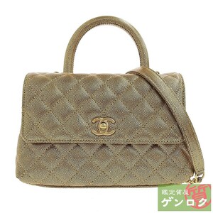 【中古】CHANEL シャネル スモール トップハンドル フラップバッグ ハンドバッグ 2WAYバッグ キャビアスキン 28番台 【質屋】