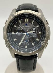 ジャンク CASIO カシオ OCEANUS オシアナス OCW-600 革ベルト 電波ソーラー 腕時計