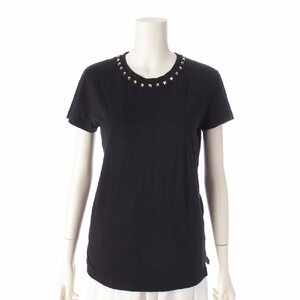 【ヴァレンティノ】Valentino　ロックスタッズ 半袖 カットソー Tシャツ トップス ブラック XS 【中古】【正規品保証】202903