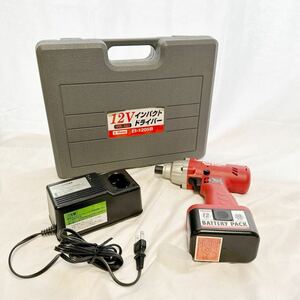 eValue E-Value 12V 充電式 インパクトドライバー EI-1205B 本体+バッテリー+充電器　現状品