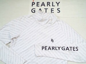 ★美品★PEARLY GATES パーリーゲイツ / PG89 ロゴプリント総柄 モックネック インナーシャツ / サイズ４